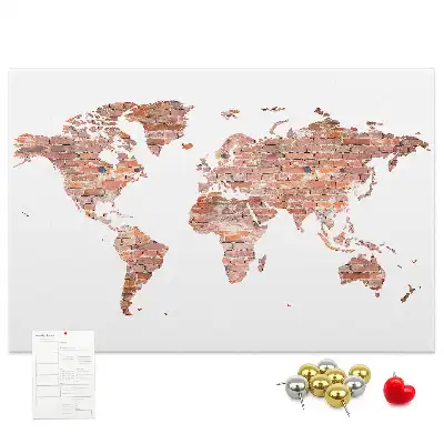 Korková nástěnka Stará mapa z cihel