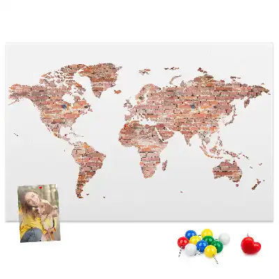 Nástěnka korková Stará cihlová mapa