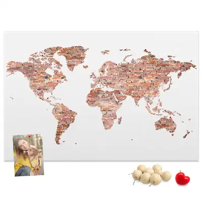 Nástěnka korková Stará cihlová mapa