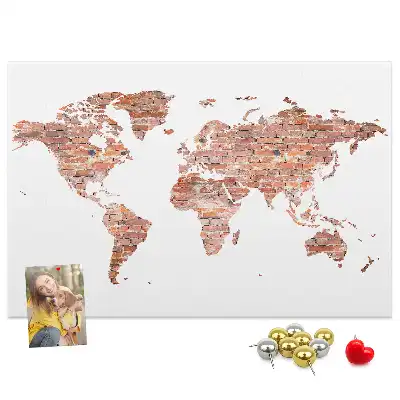 Korková nástěnka Stará mapa z cihel