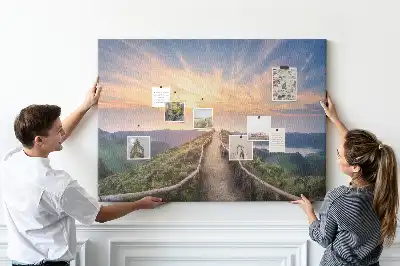 Korková nástěnka Výhled na hory a údolí