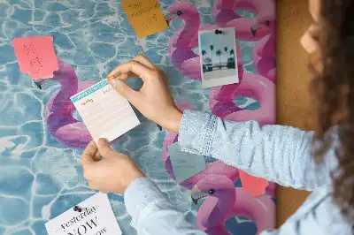 Nástěnka korková Pampelišky a plameňáci