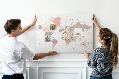 Korková nástěnka Detailní mapa světa