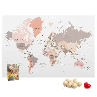 Korková nástěnka Detailní mapa světa