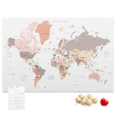 Korková nástěnka Detailní mapa světa