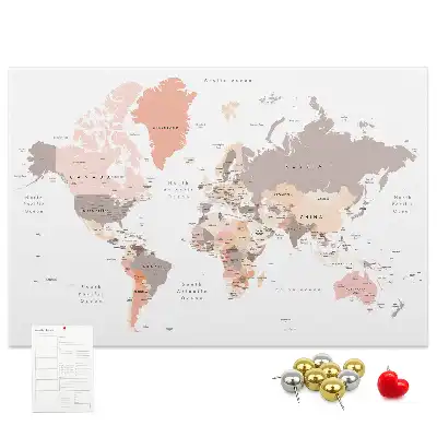 Nástěnka korková Podrobná mapa světa