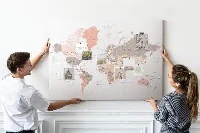 Nástěnka korková Podrobná mapa světa