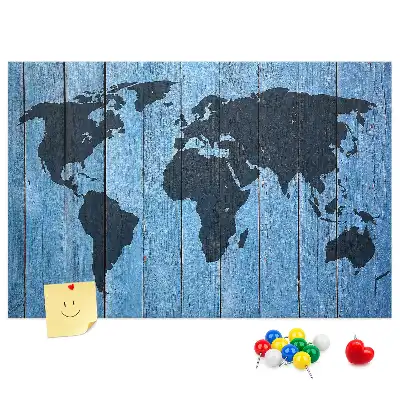 Nástěnka korková Mapa světa na hrací desce