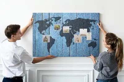 Nástěnka korková Mapa světa na hrací desce