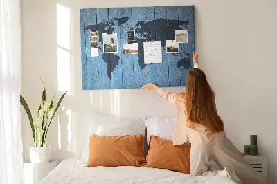 Nástěnka korková Mapa světa na hrací desce