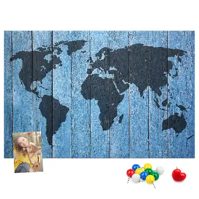 Nástěnka korková Mapa světa na hrací desce
