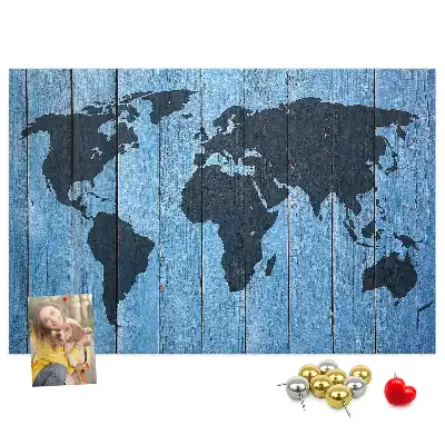 Nástěnka korková Mapa světa na hrací desce