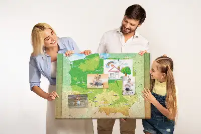 Nástěnka do dětského pokoje Fyzická mapa Polska
