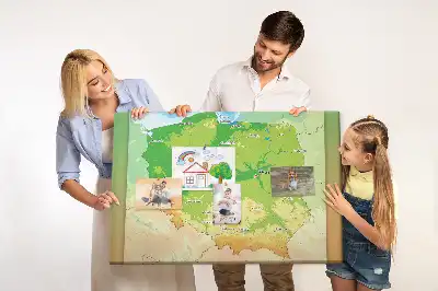 Nástěnka do dětského pokoje Fyzická mapa Polska