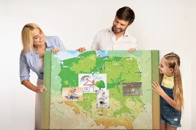 Nástěnka do dětského pokoje Fyzická mapa Polska