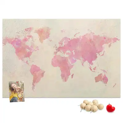 Korková tabule Mapa světa s akvarelem