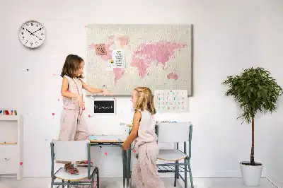 Korková tabule Mapa světa s akvarelem
