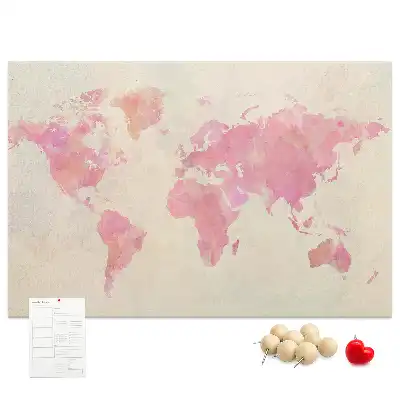 Korková tabule Mapa světa s akvarelem