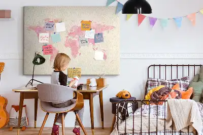 Korková tabule Mapa světa s akvarelem