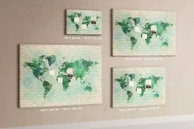 Nástěnka do dětského pokoje Mapa světa s akvarelem