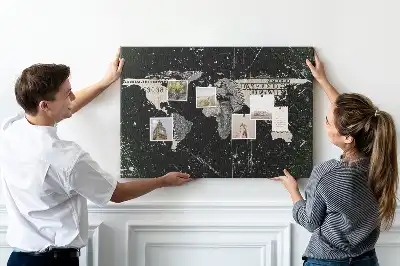 Korková nástěnka Mapa světa dolar