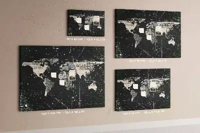 Nástěnka korková Mapa světa s dolary