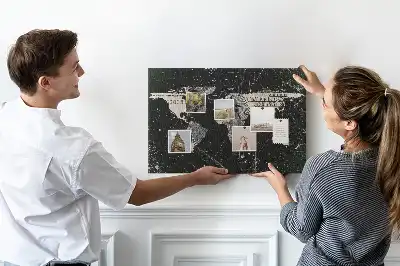 Nástěnka korková Mapa světa s dolary