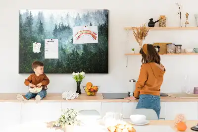 Korková nástěnka Mlhavý jehličnatý prales
