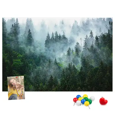 Nástěnka korková Mlžný les