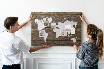 Nástěnka do dětského pokoje Mapa světa na deskách