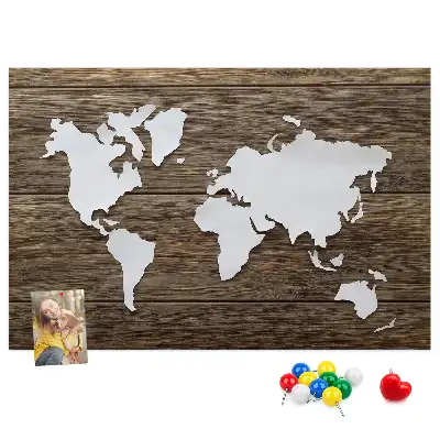Nástěnka do dětského pokoje Mapa světa na deskách