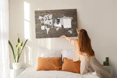 Nástěnka do dětského pokoje Mapa světa na deskách