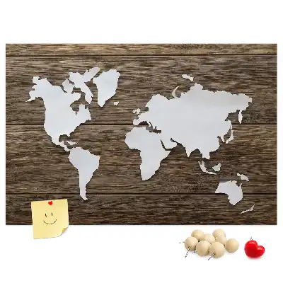 Nástěnka do dětského pokoje Mapa světa na deskách