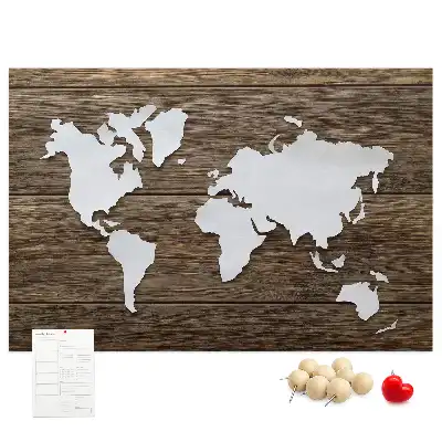 Nástěnka do dětského pokoje Mapa světa na deskách