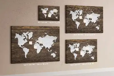 Nástěnka do dětského pokoje Mapa světa na deskách