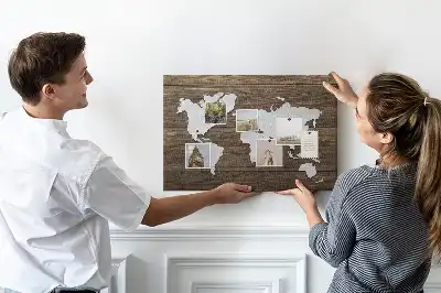 Nástěnka do dětského pokoje Mapa světa na deskách