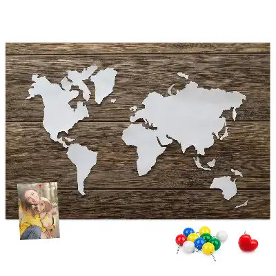 Nástěnka do dětského pokoje Mapa světa na deskách