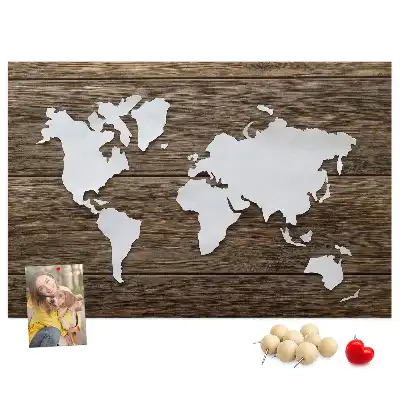 Nástěnka do dětského pokoje Mapa světa na deskách