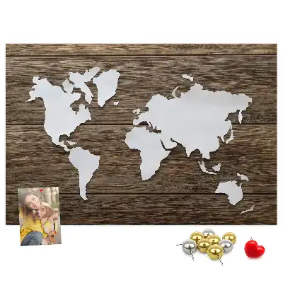 Nástěnka do dětského pokoje Mapa světa na deskách