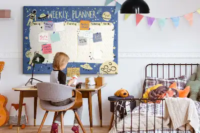 Korková nástěnka Vesmírný týdenní plánovač