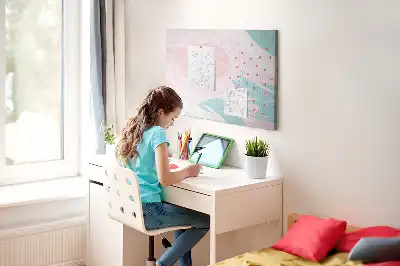 Korková nástěnka s motivem pastelové abstrakce