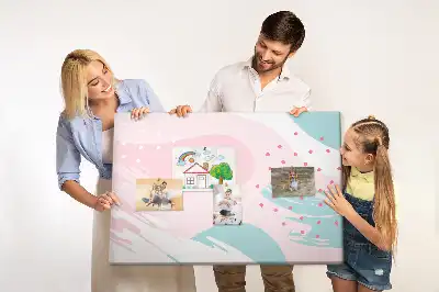 Korková nástěnka s motivem pastelové abstrakce