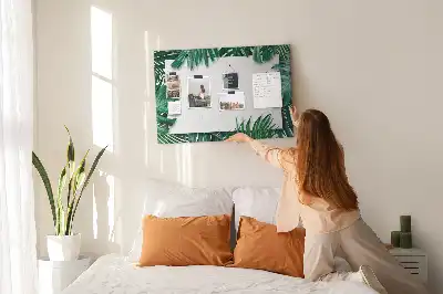 Nástěnka do dětského pokoje s motivem zelených listů safari