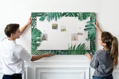 Nástěnka do dětského pokoje s motivem zelených listů safari