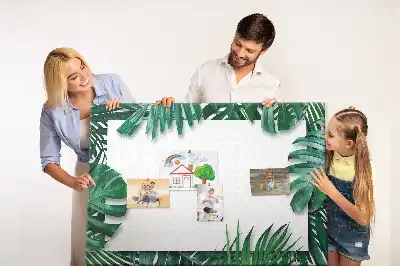 Nástěnka do dětského pokoje s motivem zelených listů safari