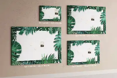 Nástěnka do dětského pokoje s motivem zelených listů safari