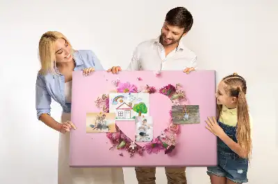 Korková nástěnka Srdce z květin