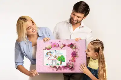 Korková nástěnka Srdce z květin