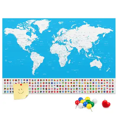 Korková tabule Obrysová mapa zemí