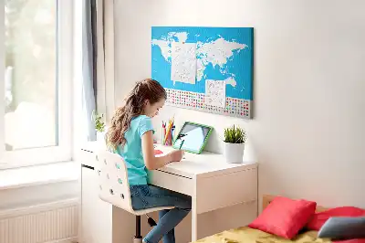 Korková nástěnka s obrysovou mapou států